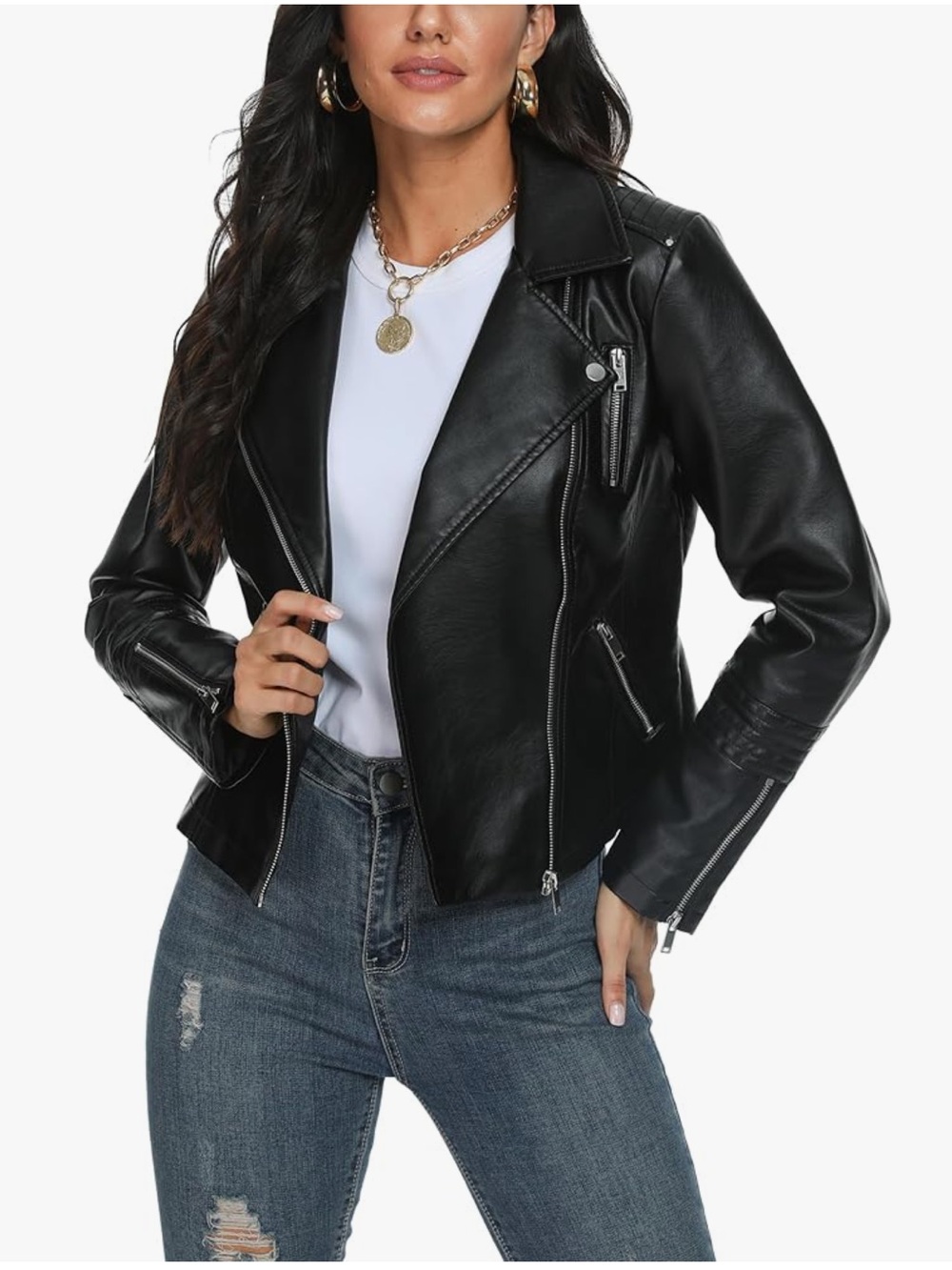 NWT Vegan Leather Moto Jacket